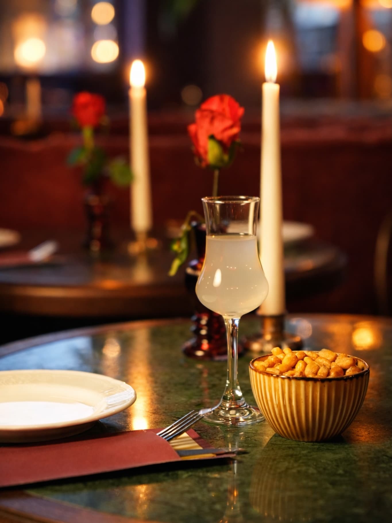 Candlelit table at Morena